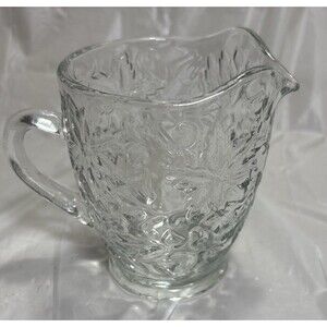Princess House Fantasia Poinsettia Crystal 4” Creamer